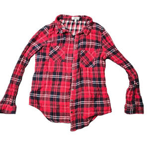 Cotton On Red Plaid Button Down Flannel